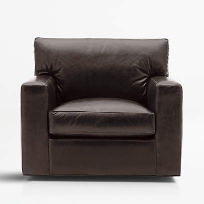 Axis Upholstered Leather Swivel Chair, Leather Armchair Swivel Recliner