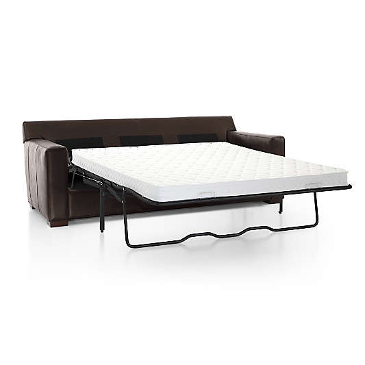 Axis 88" Leather Left-Arm Storage Chaise Lounge Queen Sleeper Sectional Sofa