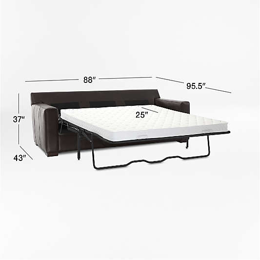 Axis 88" Leather Queen Sleeper Right-Arm Storage Chaise Lounger