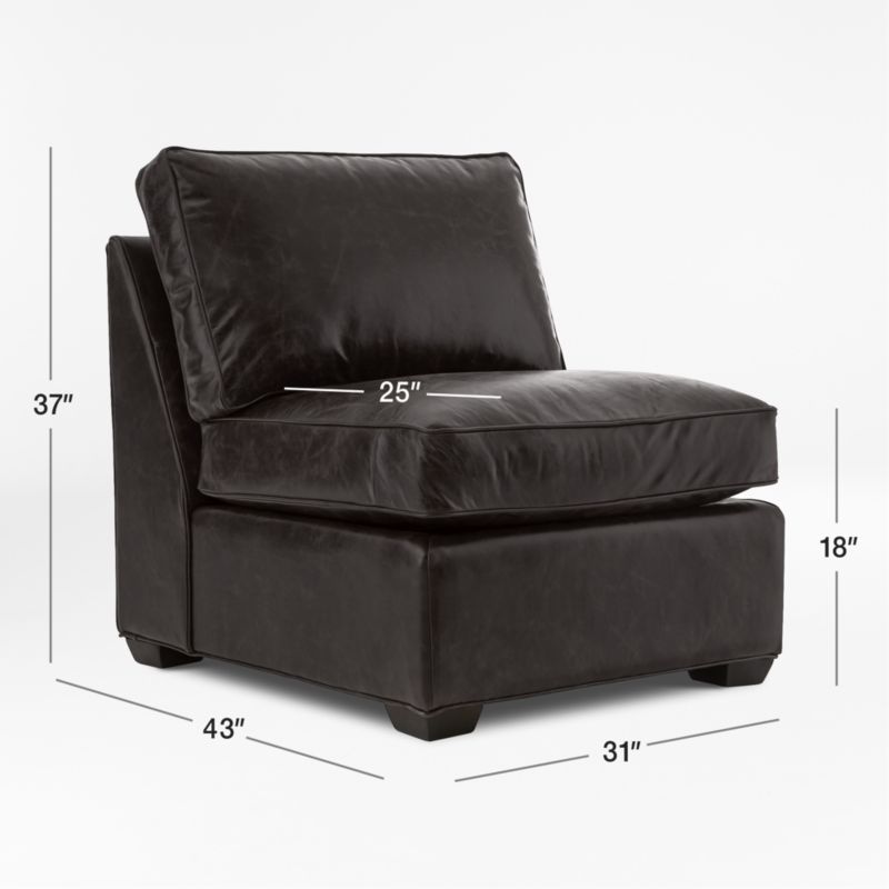 View Axis Leather Armless Chair - image 3 of 7