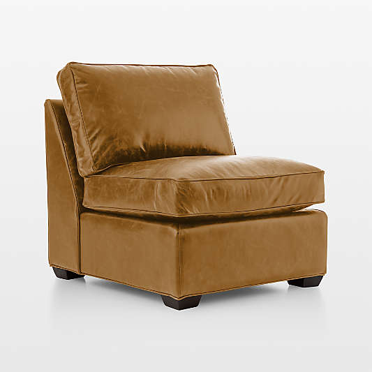 Axis Leather Armless Chair Sectional Piece