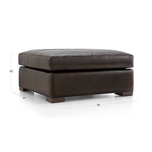 Axis Leather Square Cocktail Ottoman