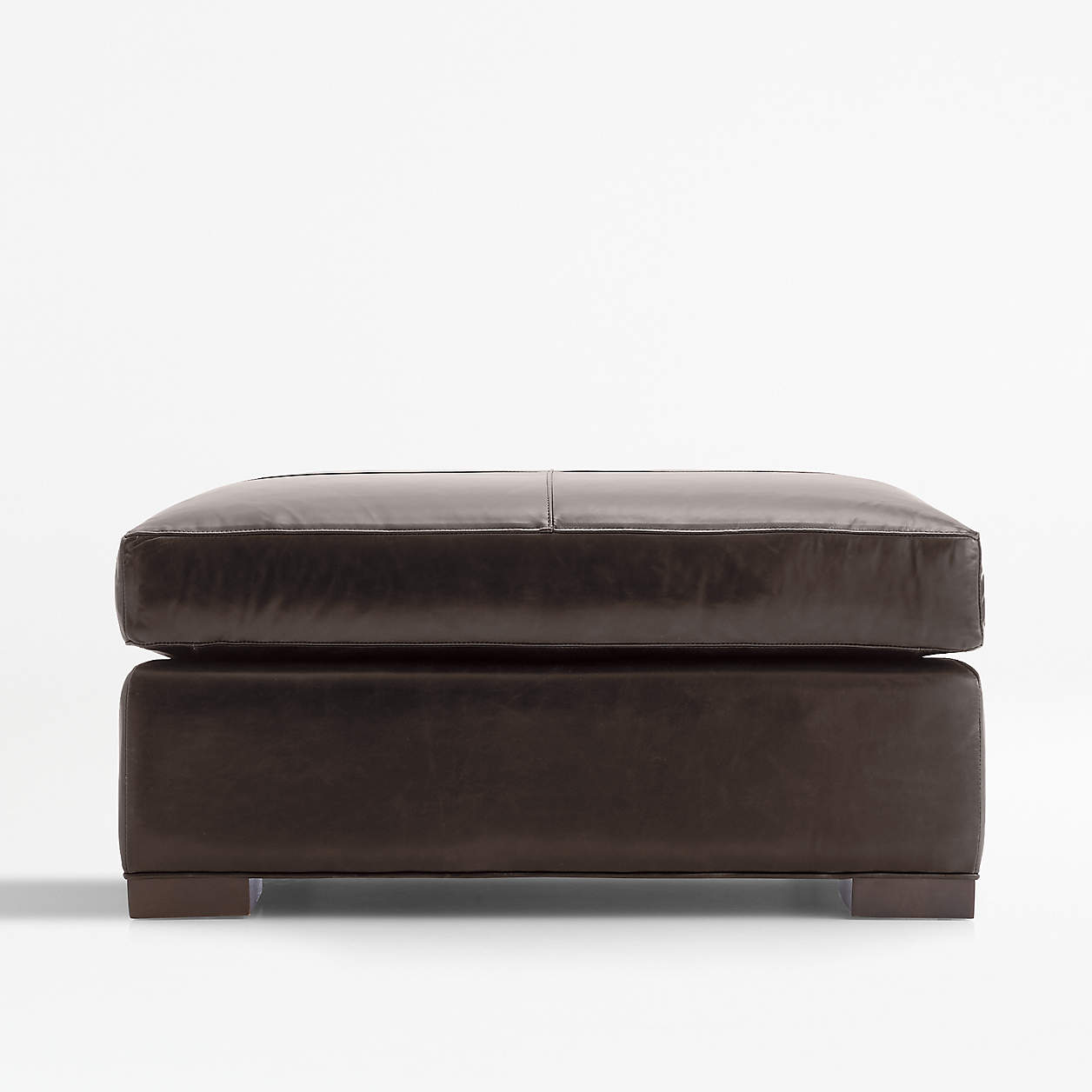 Axis Leather Square Cocktail Ottoman + Reviews Crate & Barrel