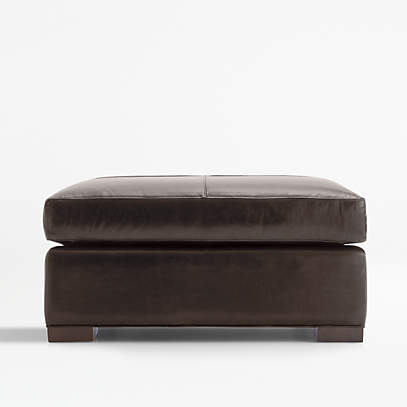 Axis Leather Square Tail Ottoman, Square Leather Ottoman Canada