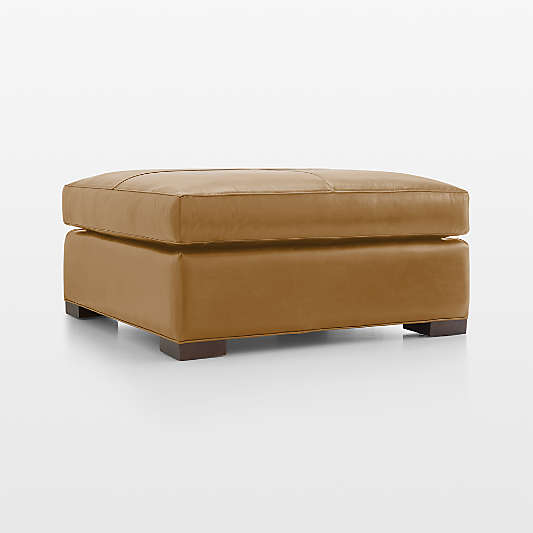 Axis 39" Leather Square Cocktail Ottoman