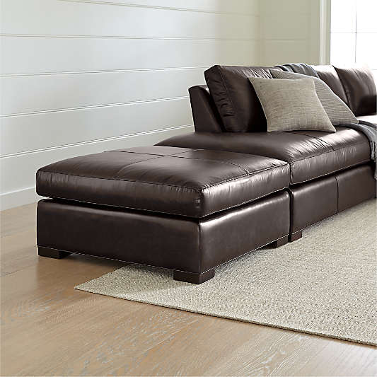 Axis Leather Square Cocktail Ottoman