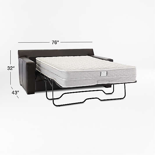 Axis 76" Leather Full Sleeper Sofa with Air Mattress