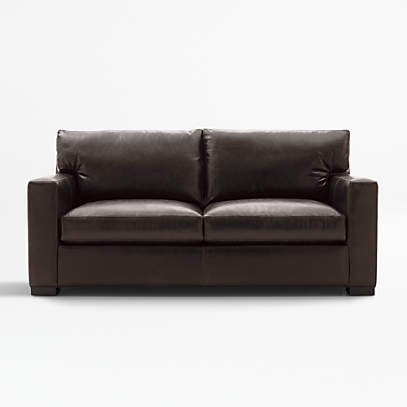 Axis Leather Full Sleeper Sofa Crate, Full Grain Leather Sofa Sleeper