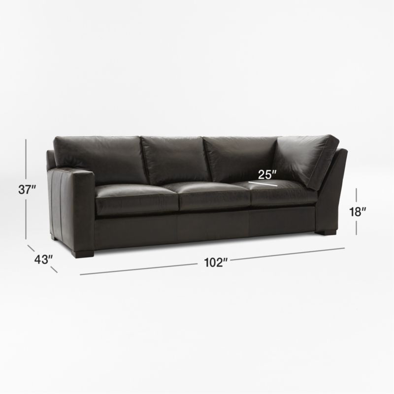 View Axis Leather Left Arm Corner Sofa - image 3 of 7