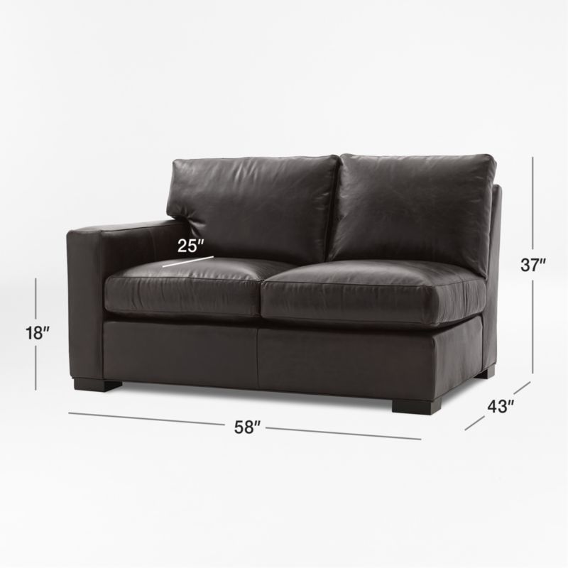 View Axis Leather Left Arm Loveseat - image 3 of 7