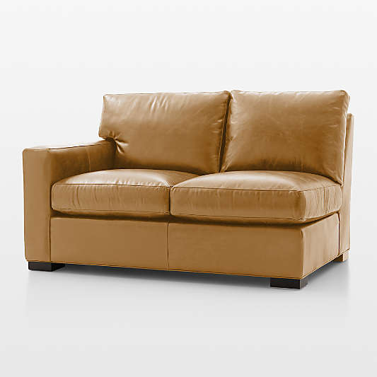 Axis Leather Left-Arm Loveseat Sectional Piece