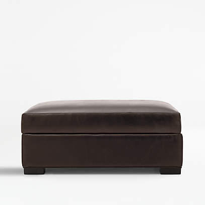 Axis Leather Ottoman And A Half, Top Grain Leather Ottoman