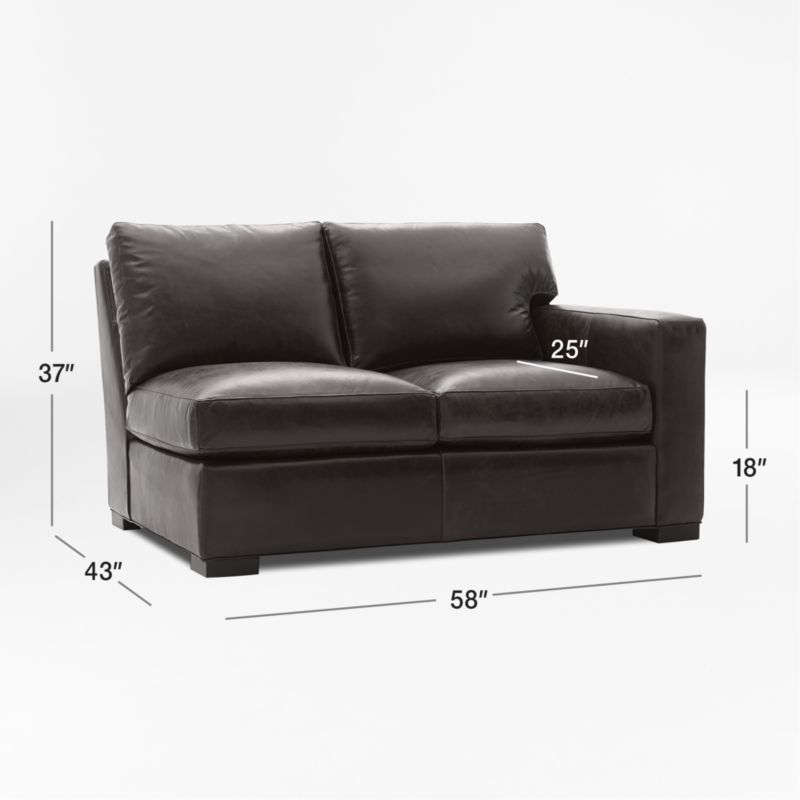 View Axis Leather Right Arm Loveseat - image 3 of 7