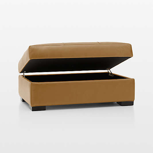 Axis Leather Storage Ottoman