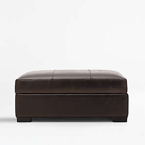 Leather Ottomans Crate And Barrel, Genuine Leather Ottoman