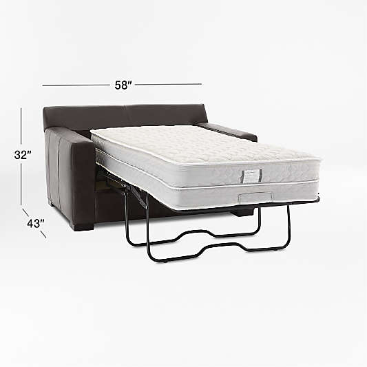 Axis 58" Leather Twin Sleeper Chair and a Half with Air Mattress