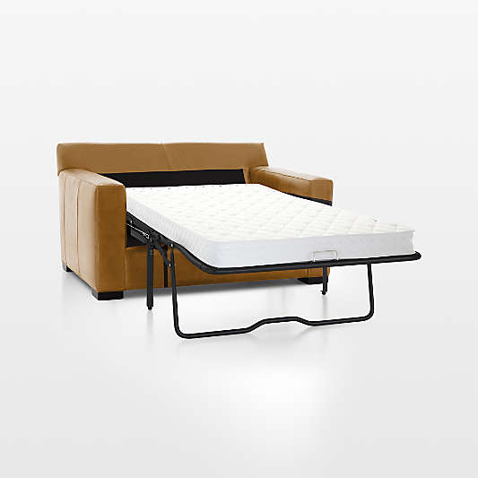 Axis 58" Leather Twin Sleeper Sofa with Air Mattress