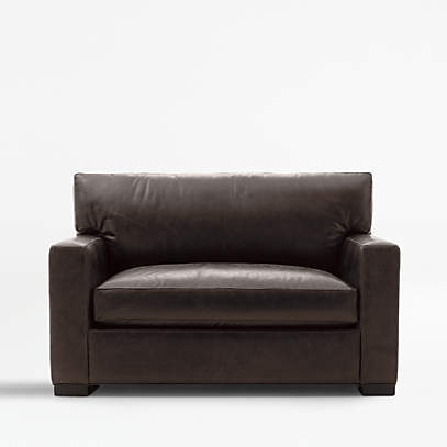 Axis Leather Twin Sleeper Chair Crate, Leather Sleeper Sofa Set