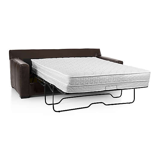 Axis 88" Leather Queen Sleeper Left-Arm Storage Chaise Lounger with Air Mattress