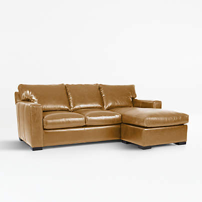 Axis 88" Leather Queen Sleeper Right-Arm Storage Chaise Lounger