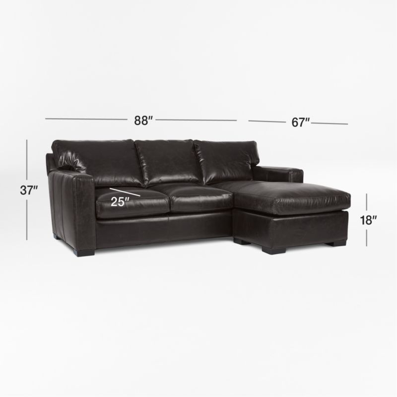 View Axis Leather Right Arm 3-Seat Lounger - image 3 of 6