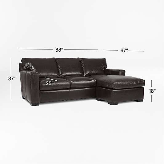 Axis Leather Right Arm 3-Seat Lounger