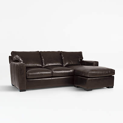Axis Leather Sleeper Sofa With Chaise, Leather Sectional Queen Sleeper Sofa