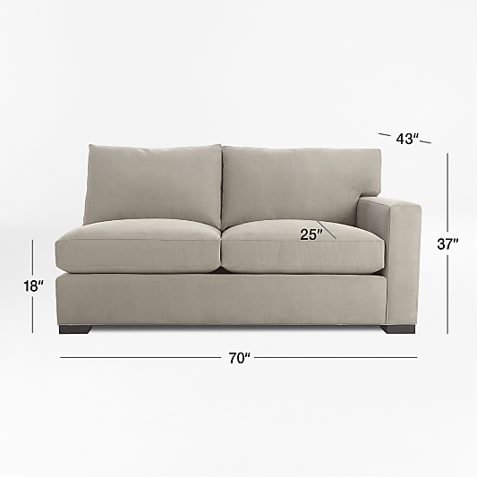 Axis Right-Arm Apartment Sofa Sectional Piece