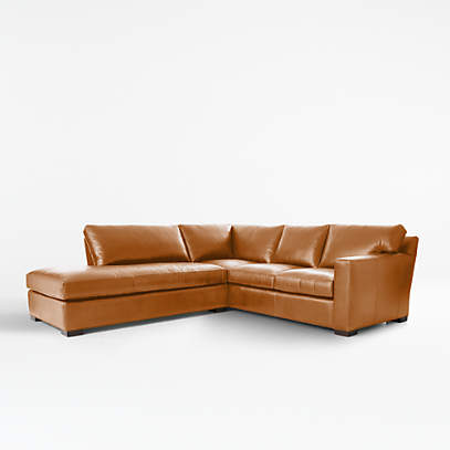 Axis 2-Piece Leather Sectional + Reviews | Crate & Barrel Canada