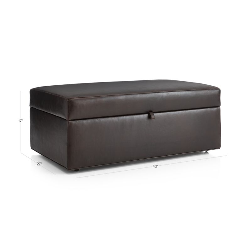 View Axis Leather Storage Ottoman with Tray - image 3 of 8