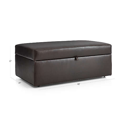 Axis Leather Storage Ottoman with Tray