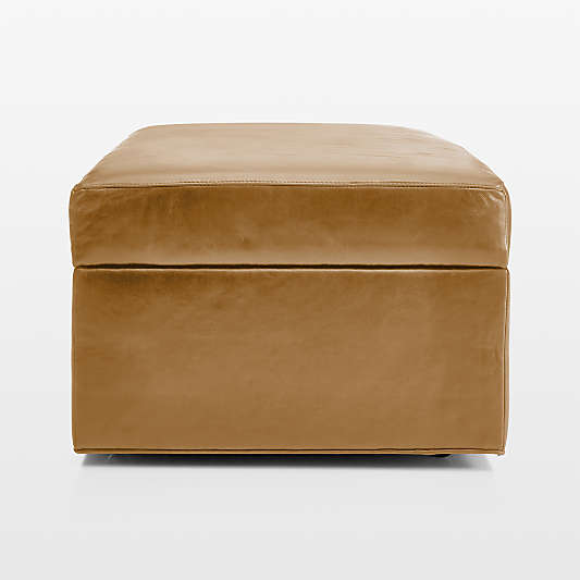 Axis Leather Storage Ottoman with Tray