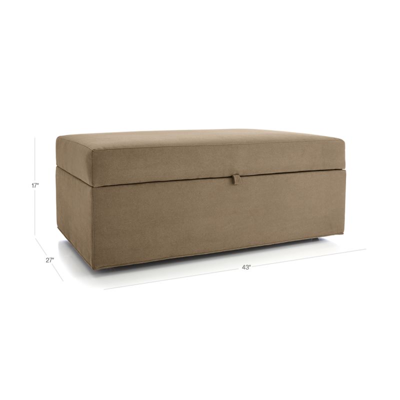 View Axis Storage Ottoman with Tray and Casters - image 3 of 10