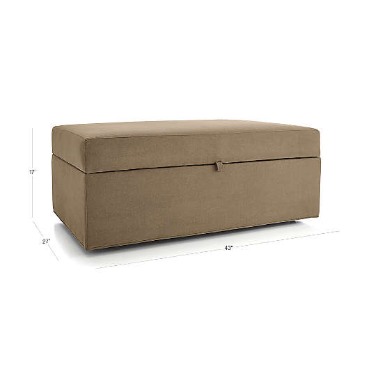 Axis Storage Ottoman with Tray and Casters