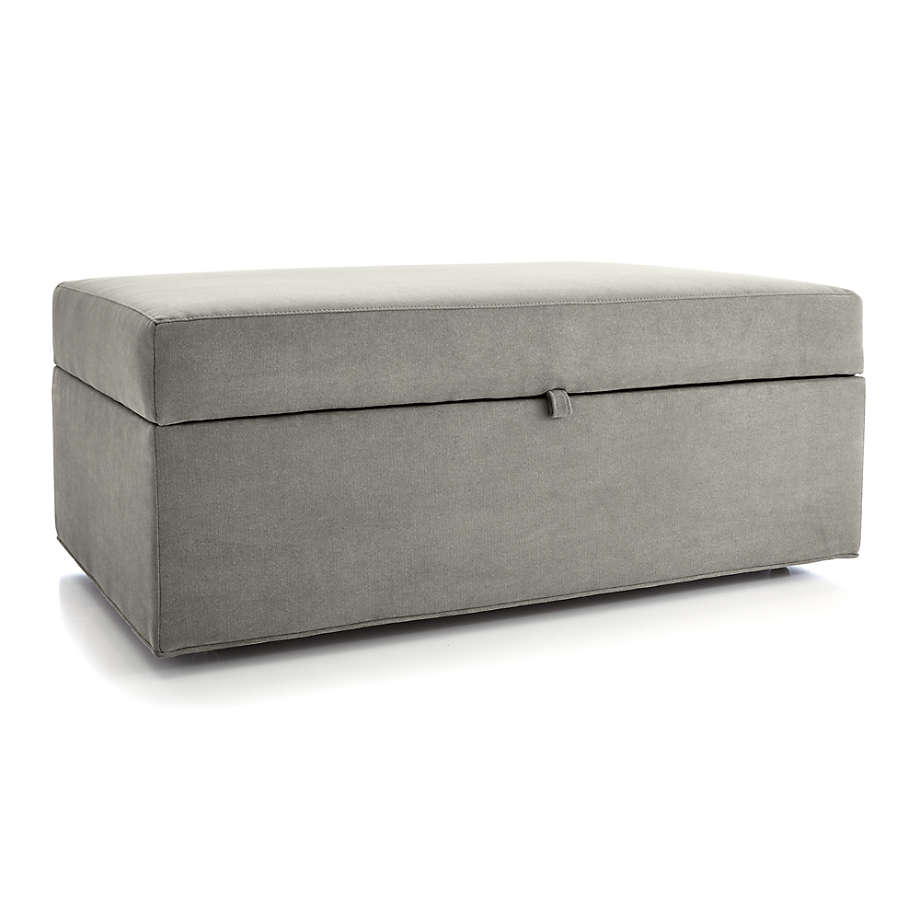 Crate and barrel ottoman with outlet tray