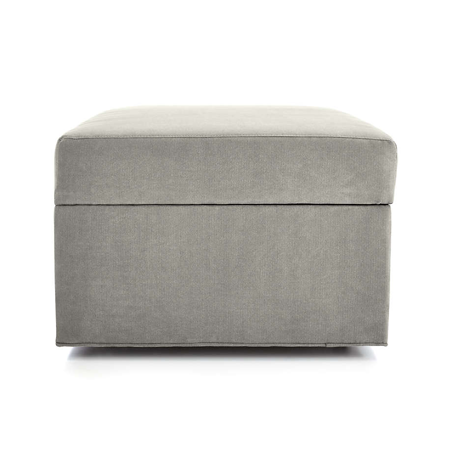 Crate and barrel ottoman with outlet tray