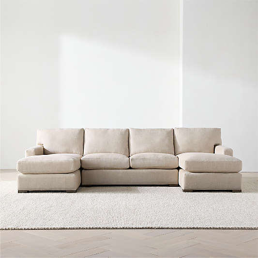 Axis 3-Piece U-Shaped Sectional Sofa with Double Chaise Lounge