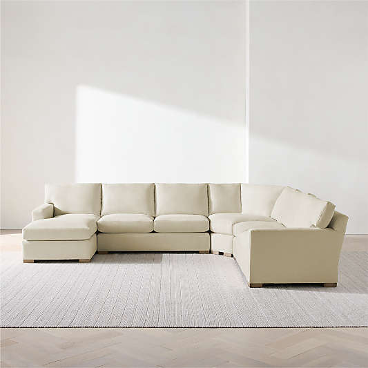 Axis 4-Piece L-Shaped Wedge Sectional Sofa with Chaise Lounge