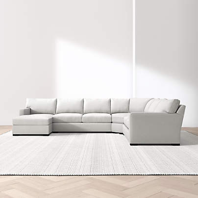 Axis 4-Piece L-Shaped Wedge Sectional Sofa with Chaise Lounge