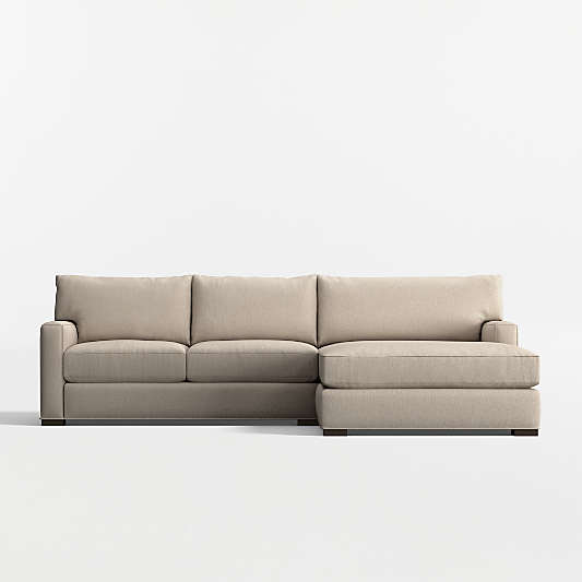 Axis Classic 2-Piece Sectional Sofa with Extra Wide Chaise Lounge