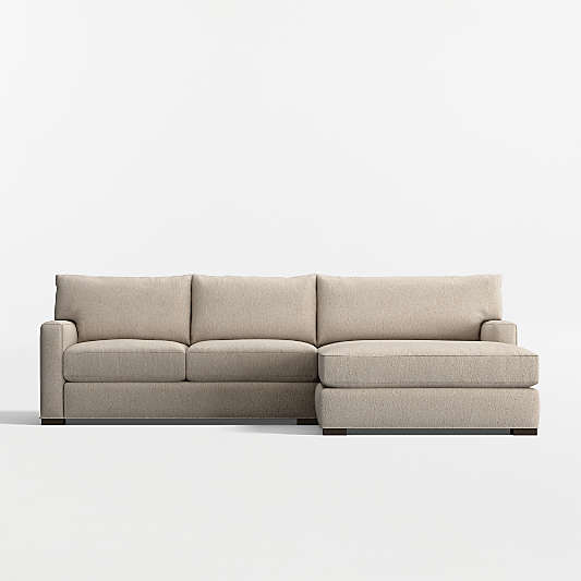 Axis Classic 2-Piece Sectional Sofa with Extra Wide Chaise Lounge