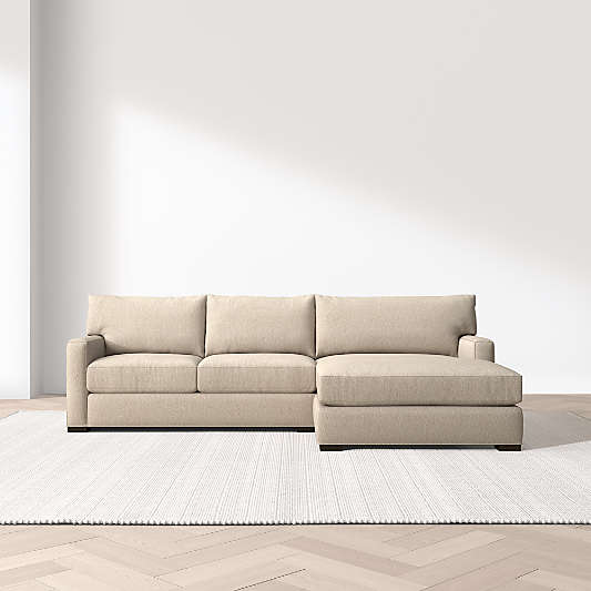Axis Classic 2-Piece Sectional Sofa with Extra Wide Chaise Lounge