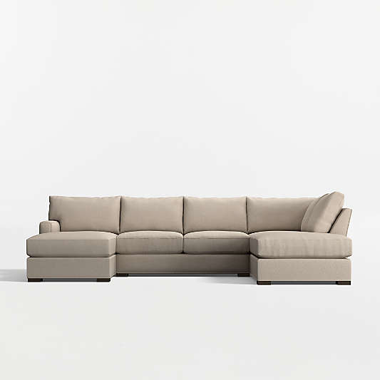 Axis Classic 3-Piece U-Shaped Sectional Sofa with Right-Arm Corner Bumper