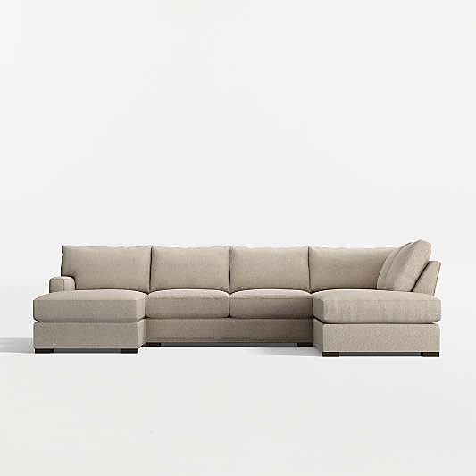 Axis Classic 3-Piece U-Shaped Sectional Sofa with Right-Arm Corner Bumper
