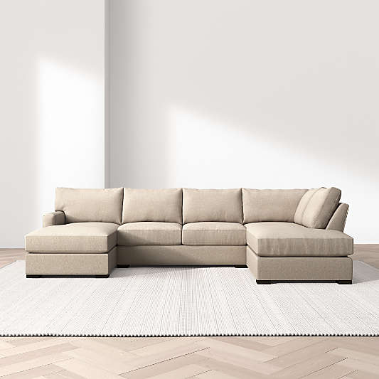 Axis Classic 3-Piece U-Shaped Sectional Sofa with Right-Arm Corner Bumper