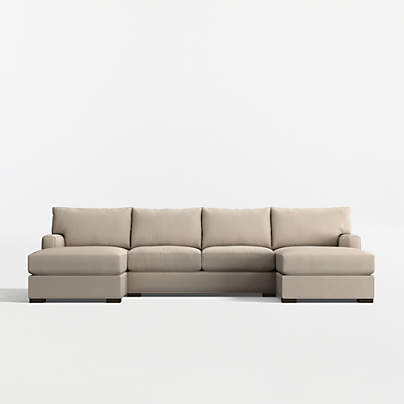 Axis Classic 3-Piece U-Shaped Sectional Sofa with Double Chaise Lounge