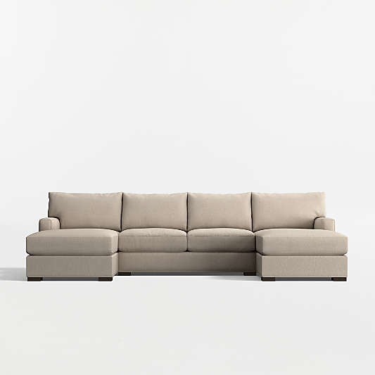 Axis Classic 3-Piece U-Shaped Sectional Sofa with Double Chaise Lounge