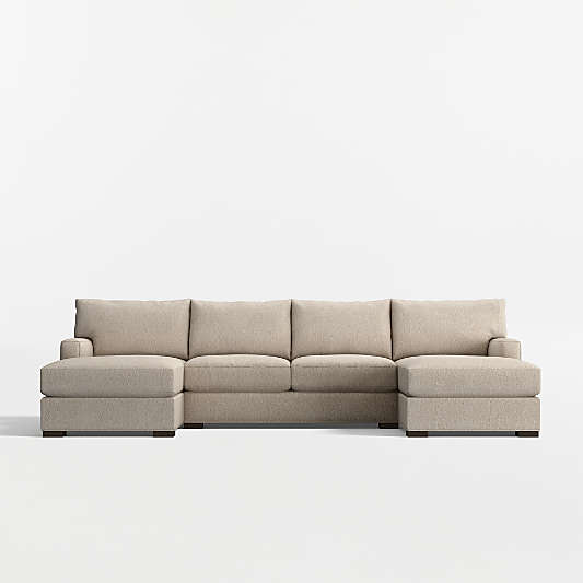Axis Classic 3-Piece U-Shaped Sectional Sofa with Double Chaise Lounge