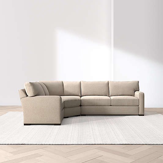 Axis Classic 3-Piece L-Shaped Wedge Sectional Sofa