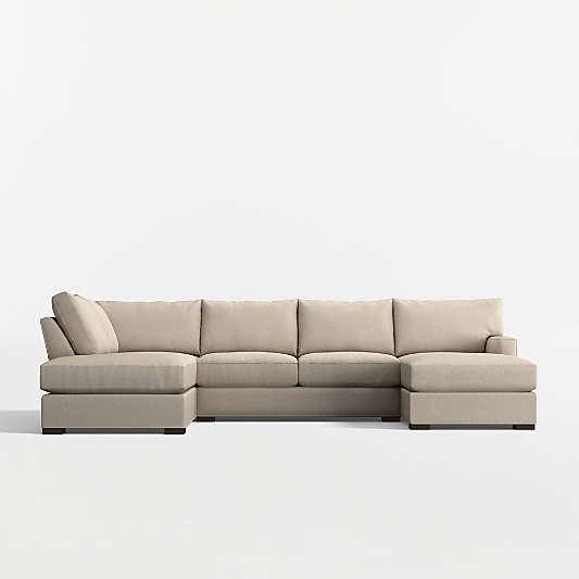 Axis Classic 3-Piece U-Shaped Sectional Sofa with Left-Arm Corner Bumper